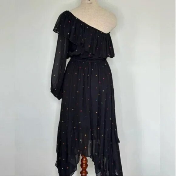 Farm Rio Black Dots One Shoulder Dress Size Medium NWT - Picture 4 of 15
